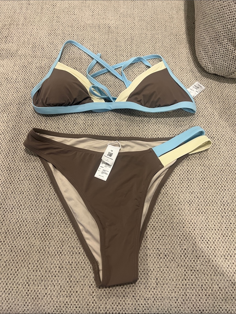 ☀️ The Last Great American Summer | Colorblock Bikini Set NWT 🌊🤎
